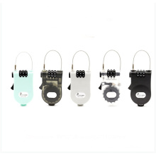 Flexible Zinc alloy 3 digit combination cable luggage lock luggage padlock